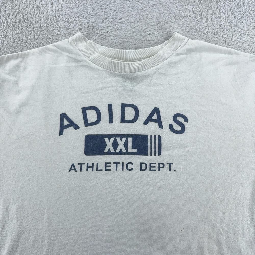 Adidas Shirt Mens 2XL White Athletic Dept Graphic Short Sleeve Tee